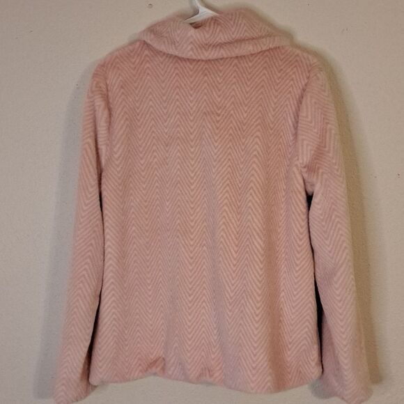 New Directions pink fuzzy jacket size large - Picture 3 of 7